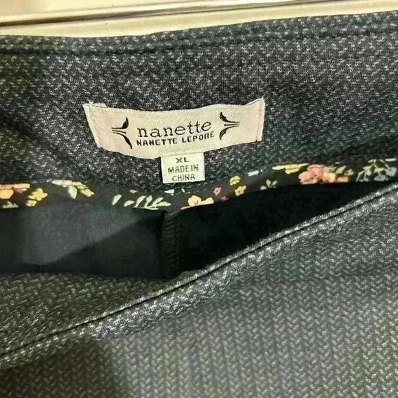 NWOT Nanette by Nanette Lepore Black Gray Knit Pattern Pull On Pants - Picture 4 of 5